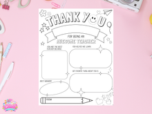 Load image into Gallery viewer, Teacher Appreciation Printable